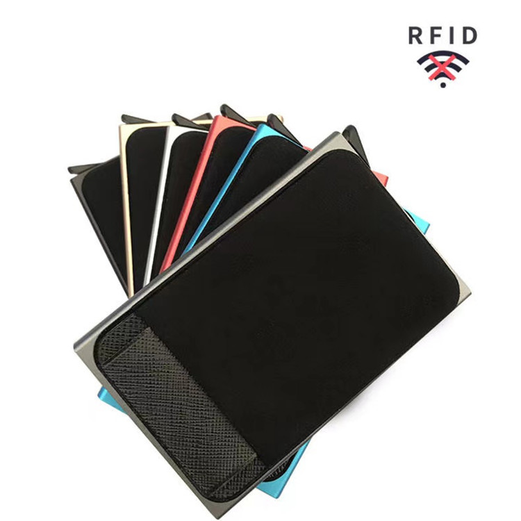 Agbejade Agbejade Aifọwọyi RFID Aluminiomu Apamọwọ pẹlu Apo apo Irọra