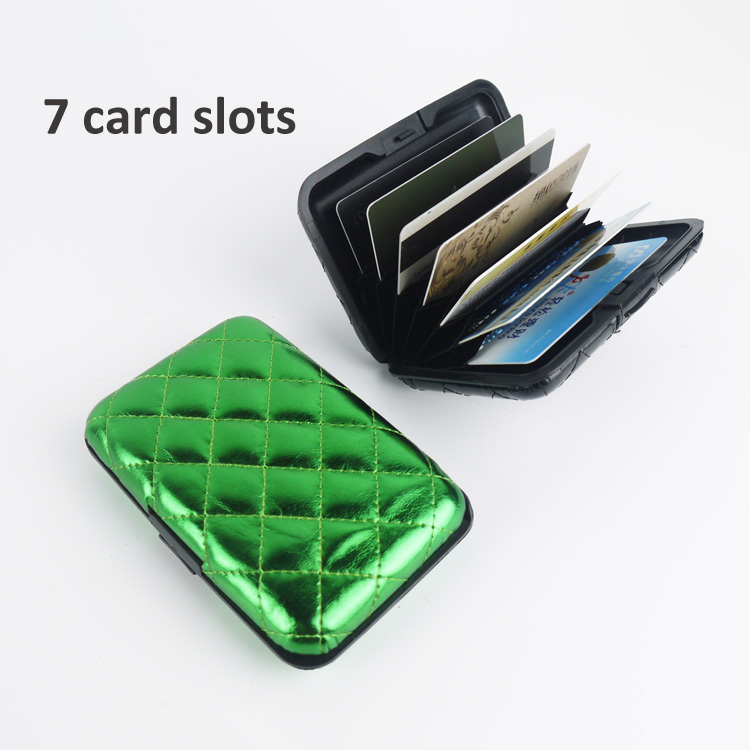 Quilted Alawọ RFID Ìdènà Credit Card dimu